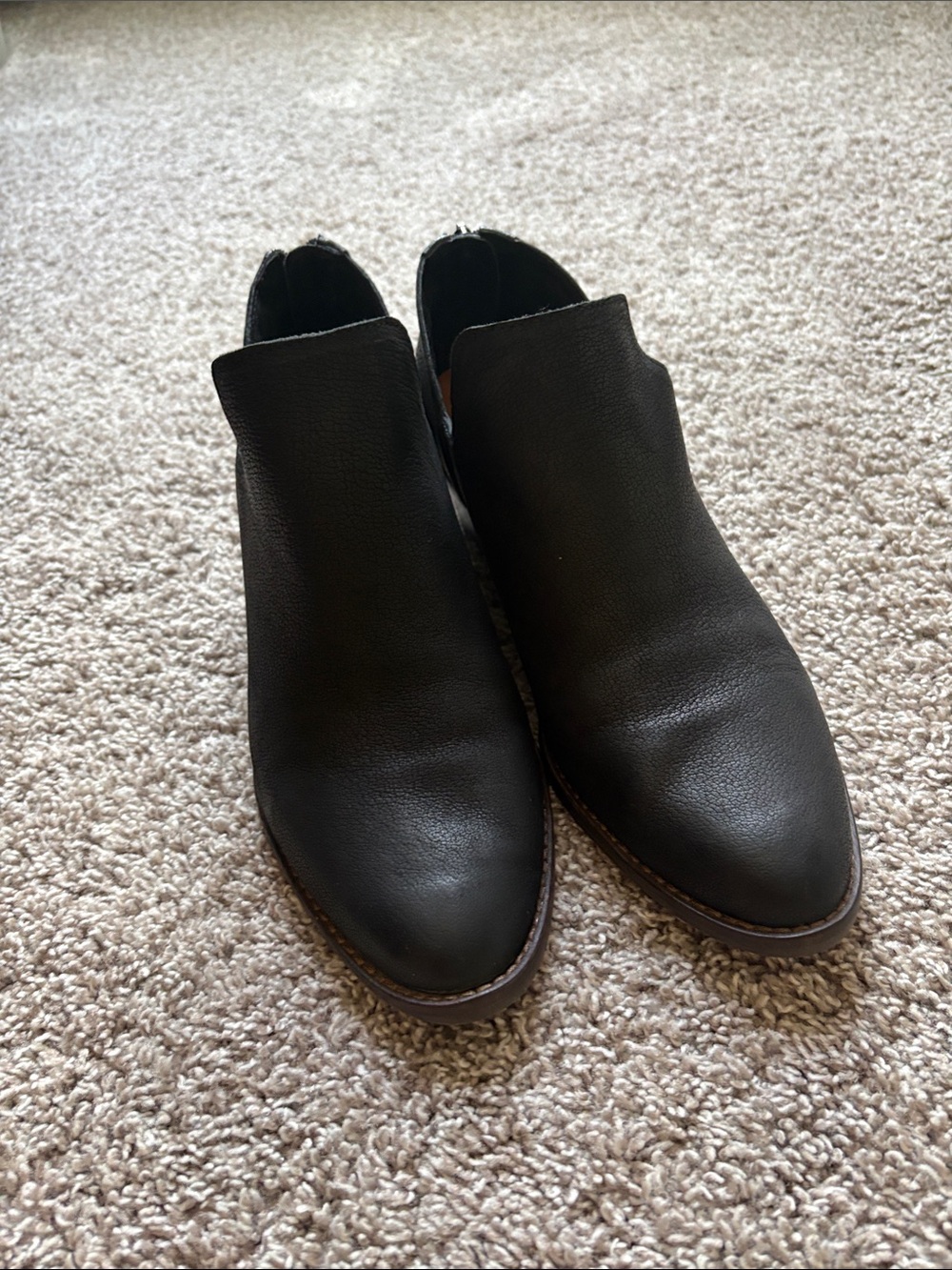 Women’s Lucky Brand Black Leather Slip-On Ankle Shoes